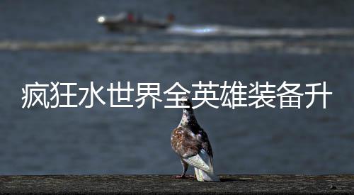 搭配装备界全技能水世升星英雄疯狂词条攻略